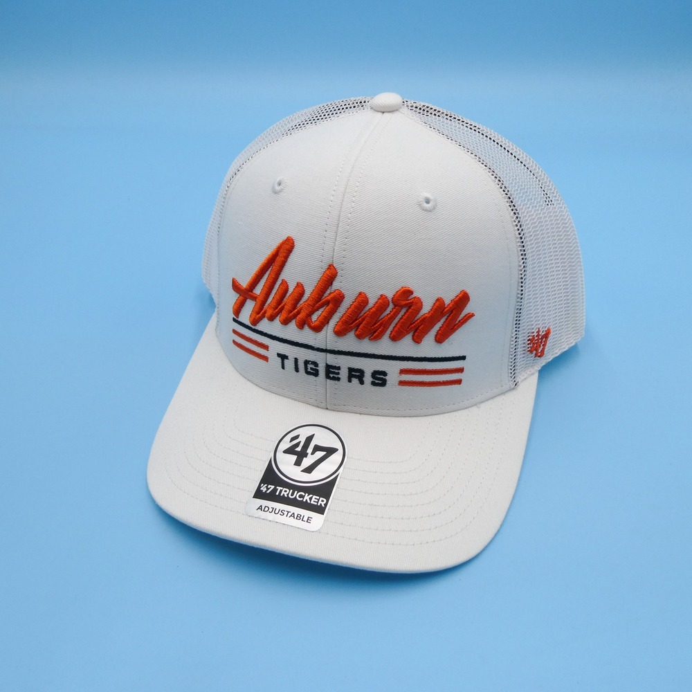 '47 Brand Trucker Hat Mens One Size Auburn Tigers White Orange Mesh Snapback